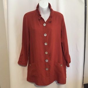 John Mark Tunic Top size S Trapeze Button Front